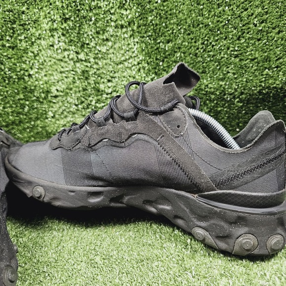 Nike React Element 55 Triple Black Athletic Sneakers BQ6166-008 Mens 12 main image 9